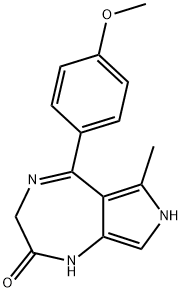 3,7-Dihydro-5-(4-methoxyphenyl)-6-methylpyrrolo[3,4-e]-1,4-diazepin-2(1H)-one Structure