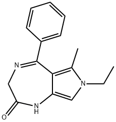 7-Ethyl-3,7-dihydro-6-methyl-5-phenylpyrrolo[3,4-e]-1,4-diazepin-2(1H)-one Structure