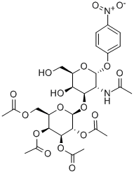 4-Nitrophenyl2-acetamido-3-O-(2,3,4,6-tetra-O-acetyl-b-D-galactopyranosyl)-2-deoxy-a-D-galactopyranoside Structure