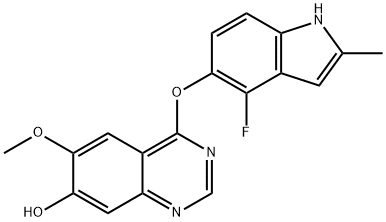 4-(4-Fluoro-2-methyl-1H-indol-5-yloxy)-6-methoxyquinazolin-7-ol Structure