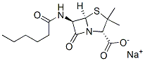 sodium 6-hexanamidopenicillanate Structure