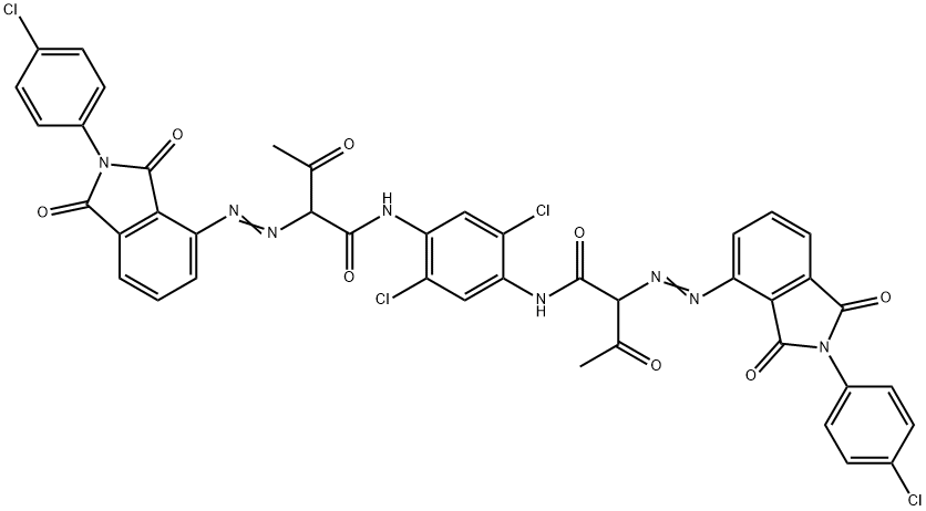 N,N'-(2,5-dichloro-1,4-phenylene)bis[2-[[2-(4-chlorophenyl)-2,3-dihydro-1,3-dioxo-1H-isoindol-4-yl]azo]-3-oxobutyramide] Structure