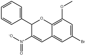6-Bromo-8-methoxy-3-nitro-2-phenyl-2H-1-benzopyran 구조식 이미지