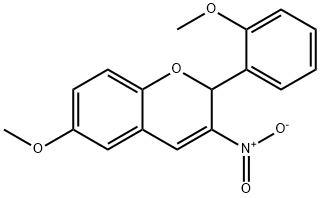 2H-1-BENZOPYRAN, 6-METHOXY-2-(2-METHOXYPHENYL)-3-NITRO- Structure