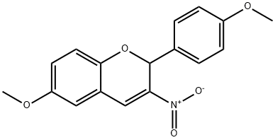 2H-1-BENZOPYRAN, 6-METHOXY-2-(4-METHOXYPHENYL)-3-NITRO- Structure