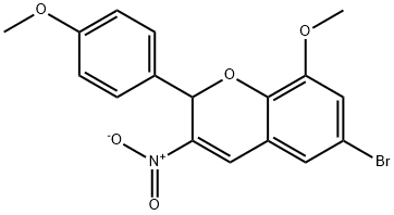 6-Bromo-8-methoxy-2-(4-methoxyphenyl)-3-nitro-2H-1-benzopyran Structure