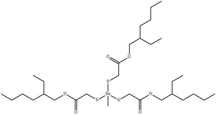 2-에틸헥실  10-에틸-4-[[2-[(2-에틸헥실)옥시]-2-옥소에틸]티오]-4-메틸-7-  옥소-8-옥사-3,5-다이티아-4-주석테트라테카노산염 구조식 이미지