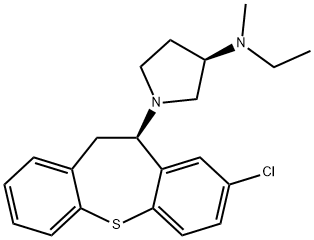 (10R)-10,11-Dihydro-8-chloro-10-[(3R)-3-(methylethylamino)pyrrolizino]dibenzo[b,f]thiepin 구조식 이미지