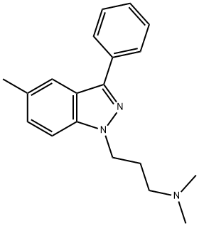 1-(3-(dimethylamino)propyl)-5-methyl-3- phenyl-1H-indazole Structure