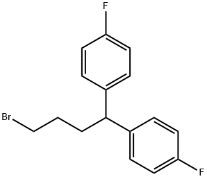 1,1'-(4-브로모부틸리덴)비스[4-플루오로벤젠] 구조식 이미지