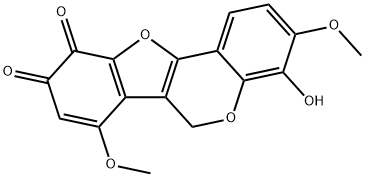 4-Hydroxy-3,7-dimethoxy-6H-benzofuro[3,2-c][1]benzopyran-9,10-dione Structure