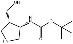 카르밤산,[(3S,4S)-4-(히드록시메틸)-3-피롤리디닐]-,1,1-디메틸에틸 구조식 이미지