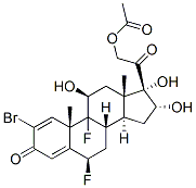 2-bromo-6beta,9-difluoro-11beta,16alpha,17,21-tetrahydroxypregna-1,4-diene-3,20-dione 21-acetate  구조식 이미지