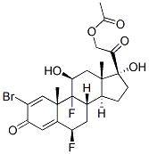 2-bromo-6beta,9-difluoro-11beta,17,21-trihydroxypregna-1,4-diene-3,20-dione 21-acetate Structure