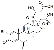 2-bromo-6beta-fluoro-17,21-dihydroxy-16alpha-methylpregna-1,4,9(11)-triene-3,20-dione 17,21-di(acetate) 구조식 이미지