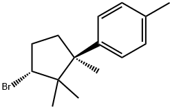 1-[(1S,3R)-3-Bromo-1,2,2-trimethylcyclopentyl]-4-methylbenzene 구조식 이미지
