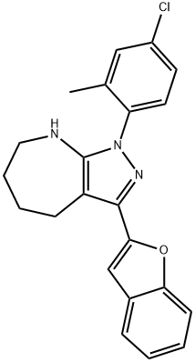 Pyrazolo[3,4-b]azepine, 3-(2-benzofuranyl)-1-(4-chloro-2-methylphenyl)-1,4,5,6,7,8-hexahydro- (9CI) Structure