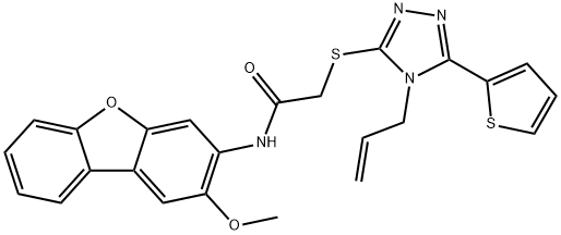 Acetamide, N-(2-methoxy-3-dibenzofuranyl)-2-[[4-(2-propenyl)-5-(2-thienyl)-4H-1,2,4-triazol-3-yl]thio]- (9CI) Structure