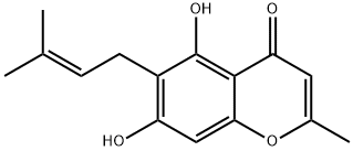 5,7-Dihydroxy-2-methyl-6-(3-methyl-2-butenyl)-4H-1-benzopyran-4-one Structure