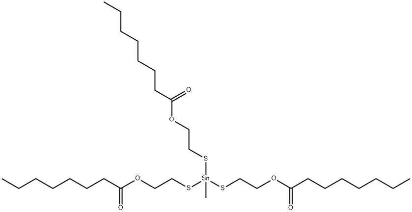 (methylstannylidyne)tris(thioethane-2,1-diyl) trioctanoate Structure