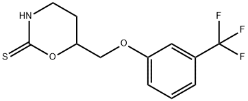 3,4,5,6-Tetrahydro-6-(3-trifluoromethylphenoxymethyl)-2H-1,3-oxazine-2-thione 구조식 이미지