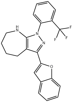 Pyrazolo[3,4-b]azepine, 3-(2-benzofuranyl)-1,4,5,6,7,8-hexahydro-1-[2-(trifluoromethyl)phenyl]- (9CI) Structure