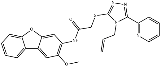 Acetamide, N-(2-methoxy-3-dibenzofuranyl)-2-[[4-(2-propenyl)-5-(2-pyridinyl)-4H-1,2,4-triazol-3-yl]thio]- (9CI) 구조식 이미지