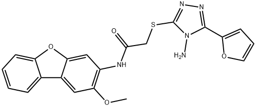 Acetamide, 2-[[4-amino-5-(2-furanyl)-4H-1,2,4-triazol-3-yl]thio]-N-(2-methoxy-3-dibenzofuranyl)- (9CI) 구조식 이미지