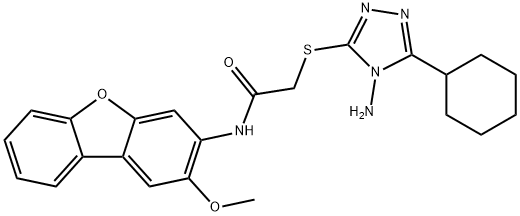 Acetamide, 2-[(4-amino-5-cyclohexyl-4H-1,2,4-triazol-3-yl)thio]-N-(2-methoxy-3-dibenzofuranyl)- (9CI) Structure