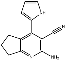 5H-Cyclopenta[b]pyridine-3-carbonitrile,2-amino-6,7-dihydro-4-(1H-pyrrol-2-yl)-(9CI) 구조식 이미지