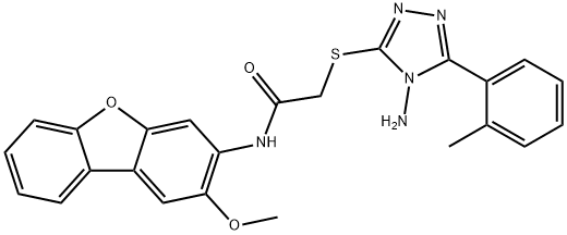 Acetamide, 2-[[4-amino-5-(2-methylphenyl)-4H-1,2,4-triazol-3-yl]thio]-N-(2-methoxy-3-dibenzofuranyl)- (9CI) Structure