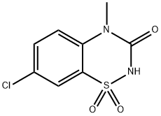 7-Chloro-4-methyl-2H-1,2,4-benzothiadiazin-3(4H)-on-1,1-dioxide 구조식 이미지