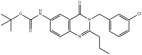 카르밤산,[3-[(3-클로로페닐)메틸]-3,4-디히드로-4-옥소-2-프로필-6-퀴나졸리닐]-,1,1-디메틸에틸에스테르(9CI) 구조식 이미지