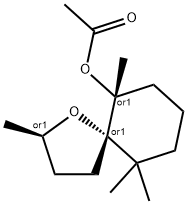 [2alpha,5alpha(R*)]-2,6,10,10-tetramethyl1-oxaspiro[4.5]decan-6-yl acetate 구조식 이미지