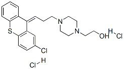 (Z)-4-[3-(2-chloro-9H-thioxanthen-9-ylidene)propyl]piperazine-1-ethanol dihydrochloride Structure