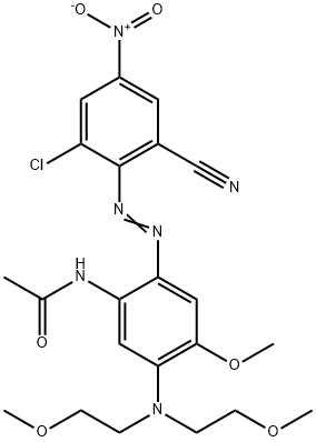 N-[5-[bis(2-methoxyethyl)amino]-2-[(2-chloro-6-cyano-4-nitrophenyl)azo]-4-methoxyphenyl]acetamide Structure