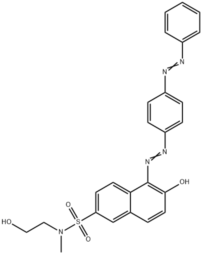 6-hydroxy-N-(2-hydroxyethyl)-N-methyl-5-[[4-(phenylazo)phenyl]azo]naphthalene-2-sulphonamide 구조식 이미지