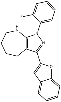 Pyrazolo[3,4-b]azepine, 3-(2-benzofuranyl)-1-(2-fluorophenyl)-1,4,5,6,7,8-hexahydro- (9CI) Structure