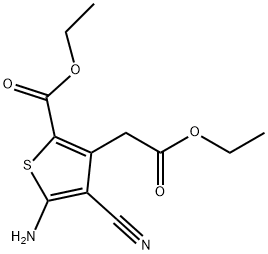Ethyl 5-amino-4-cyano-3-(2-ethoxy-2-oxoethyl)thiophene-2-carboxylate Structure