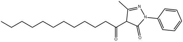 2,4-Dihydro-5-methyl-4-(1-oxododecyl)-2-phenyl-3H-pyrazol-3-one 구조식 이미지