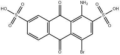 1-amino-4-bromo-9,10-dioxo-9,10-dihydroanthracene-2,7-disulfonic acid 구조식 이미지