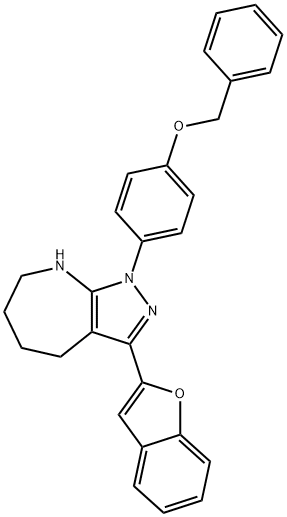 Pyrazolo[3,4-b]azepine, 3-(2-benzofuranyl)-1,4,5,6,7,8-hexahydro-1-[4-(phenylmethoxy)phenyl]- (9CI) Structure