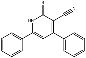 2-메르캅토-4,6-디페닐-니코티노니트릴 구조식 이미지