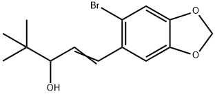 1-[2-Bromo-4,5-(methylenedioxy)phenyl]-4,4-dimethyl-1-penten-3-ol 구조식 이미지