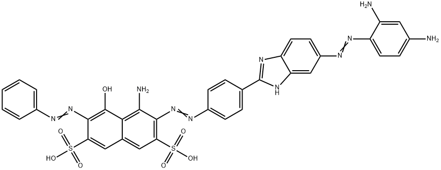 4-Amino-3-[[4-[5-[(2,4-diaminophenyl)azo]-1H-benzimidazol-2-yl]phenyl]azo]-5-hydroxy-6-(phenylazo)-2,7-naphthalenedisulfonic acid Structure