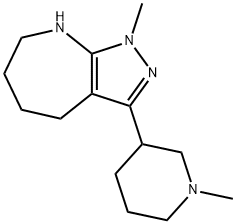 Pyrazolo[3,4-b]azepine, 1,4,5,6,7,8-hexahydro-1-methyl-3-(1-methyl-3-piperidinyl)- (9CI) Structure