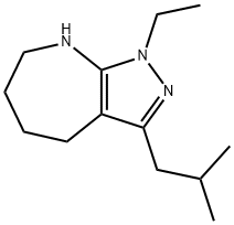 Pyrazolo[3,4-b]azepine, 1-ethyl-1,4,5,6,7,8-hexahydro-3-(2-methylpropyl)- (9CI) 구조식 이미지