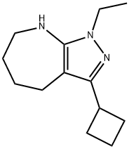 Pyrazolo[3,4-b]azepine, 3-cyclobutyl-1-ethyl-1,4,5,6,7,8-hexahydro- (9CI) Structure