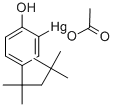 2-하이드록시-5-(1,1,3,3-테트라메틸부틸)페닐수은아세테이트 구조식 이미지