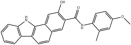 2-Hydroxy-N-(4-methoxy-2-methylphenyl)-11H-benzo[a]carbazole-3-carboxamide 구조식 이미지